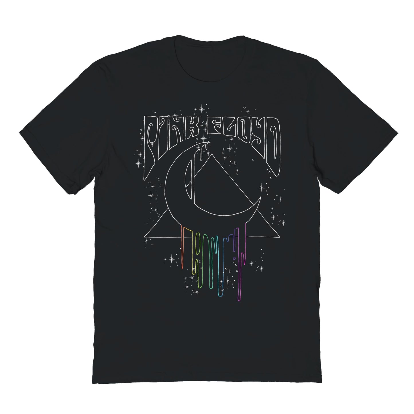 Pink Floyd Moon Drip Mens T Shirt Black