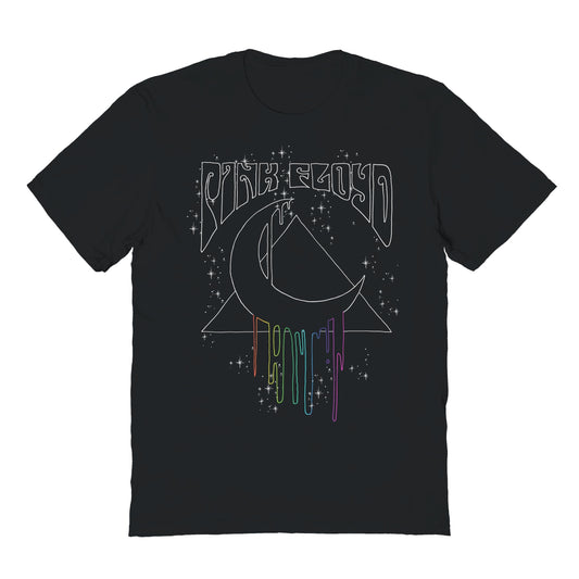 Pink Floyd Moon Drip Mens T Shirt Black