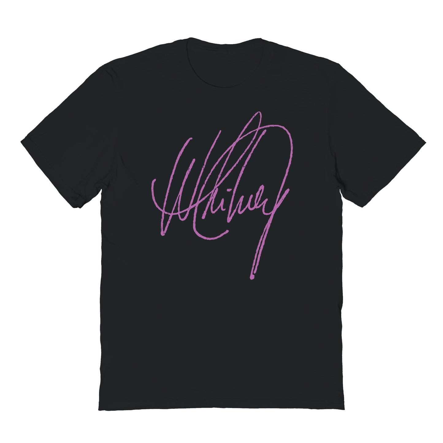 Whitney Houston Pink Signature Mens T Shirt Black