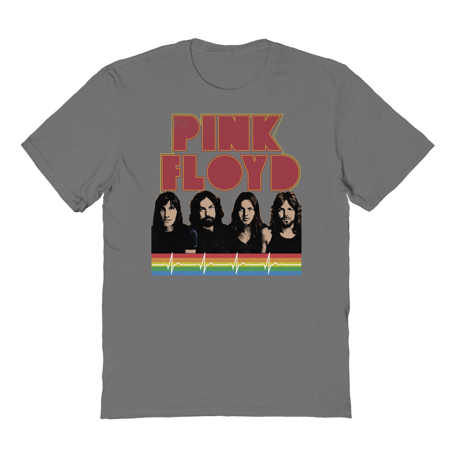 Pink Floyd Pink Rainbow Mens T Shirt Charcoal