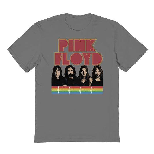 Pink Floyd Pink Rainbow Mens T Shirt Charcoal