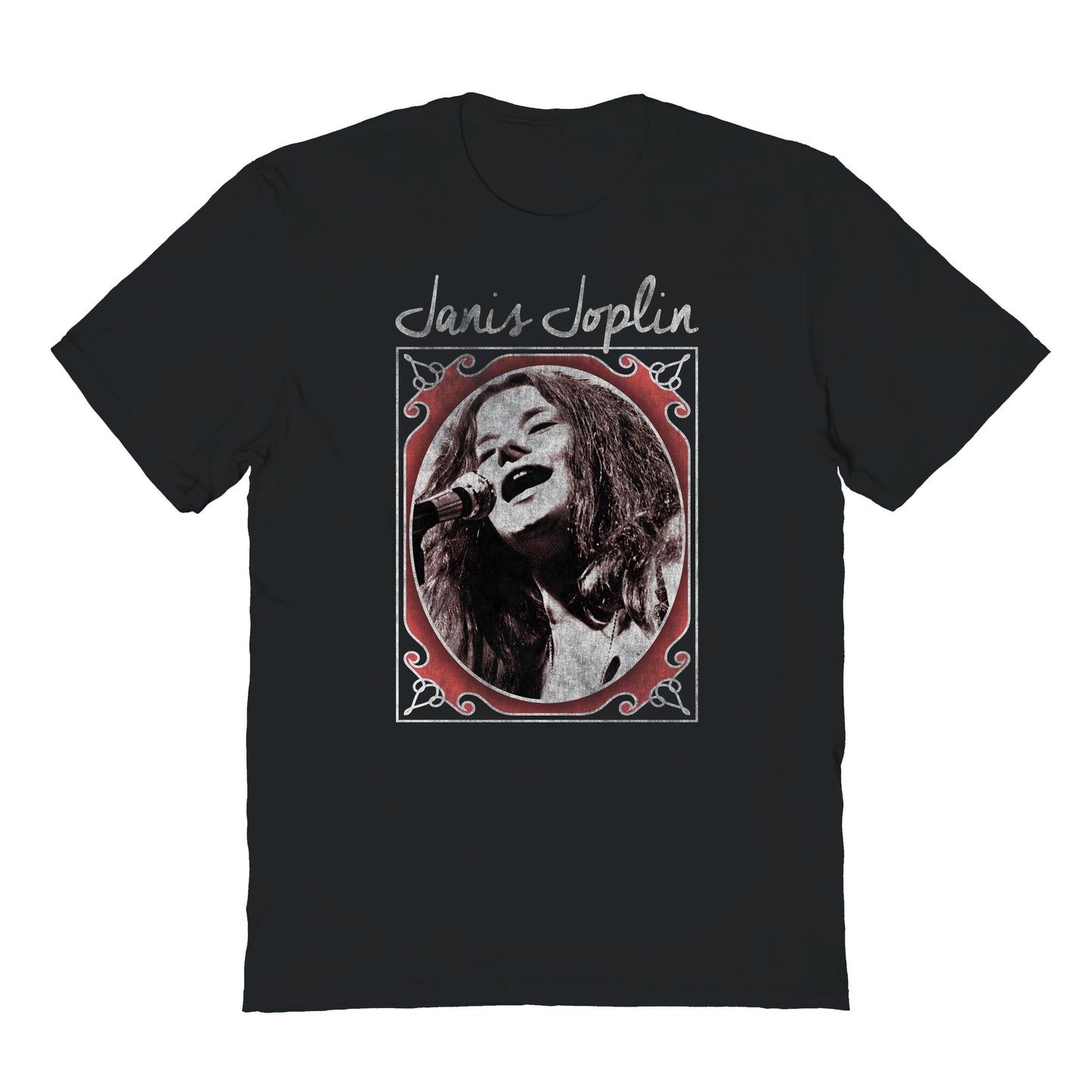 Janis Joplin Pretty In Pink Mens T Shirt Black