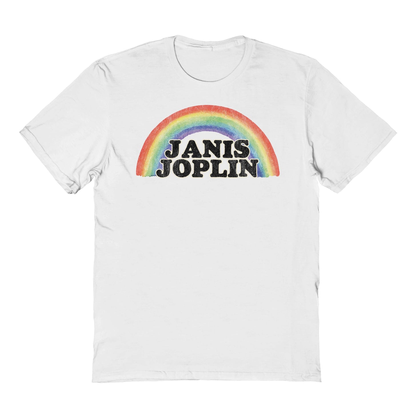 Janis Joplin Rainbow Janis Mens T Shirt White