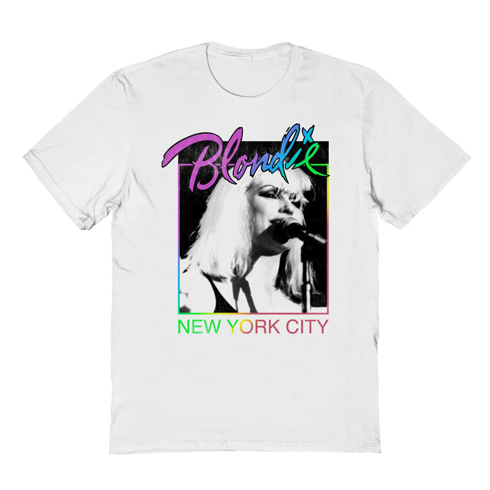 Blondie Rainbow NYC Mens T Shirt White