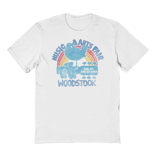 Woodstock Rainbow Fair Mens T Shirt White