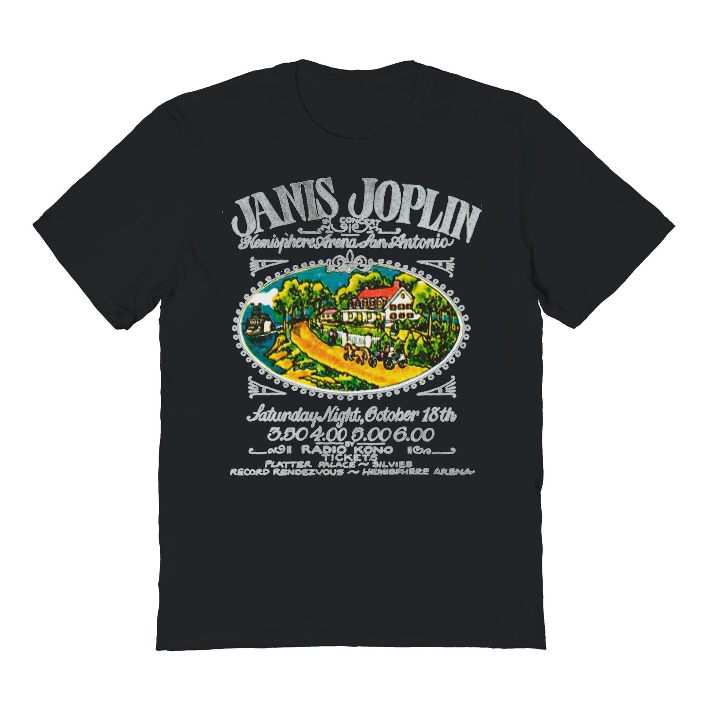 Janis Joplin Southern Joplin Dark Mens T Shirt Black