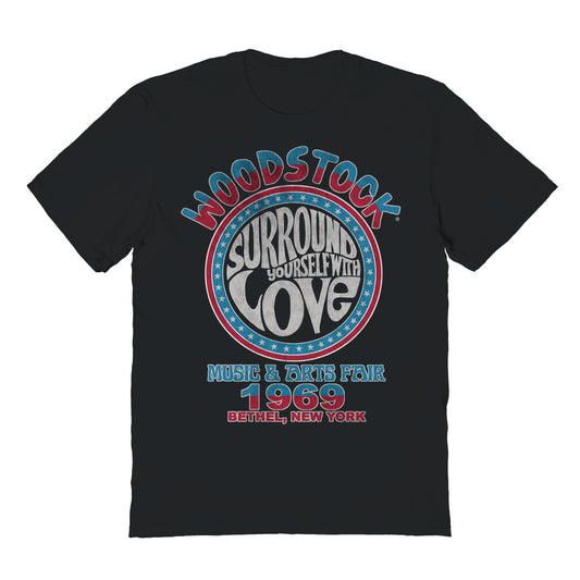 Woodstock Surround Yourself With Love Mens T Shirt Black