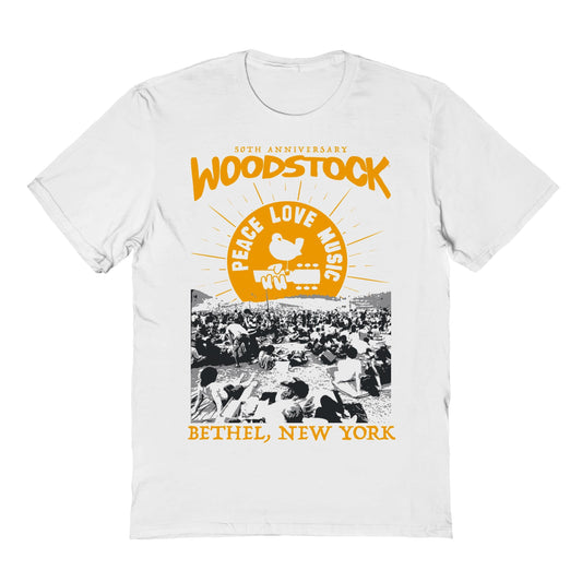 Woodstock The Crowd Mens T Shirt White