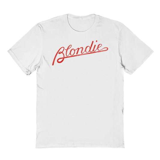 Blondie Tilted Logo Mens T Shirt White