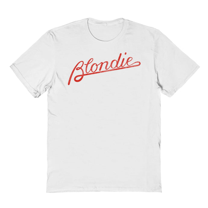 Blondie Tilted Logo Mens T Shirt White