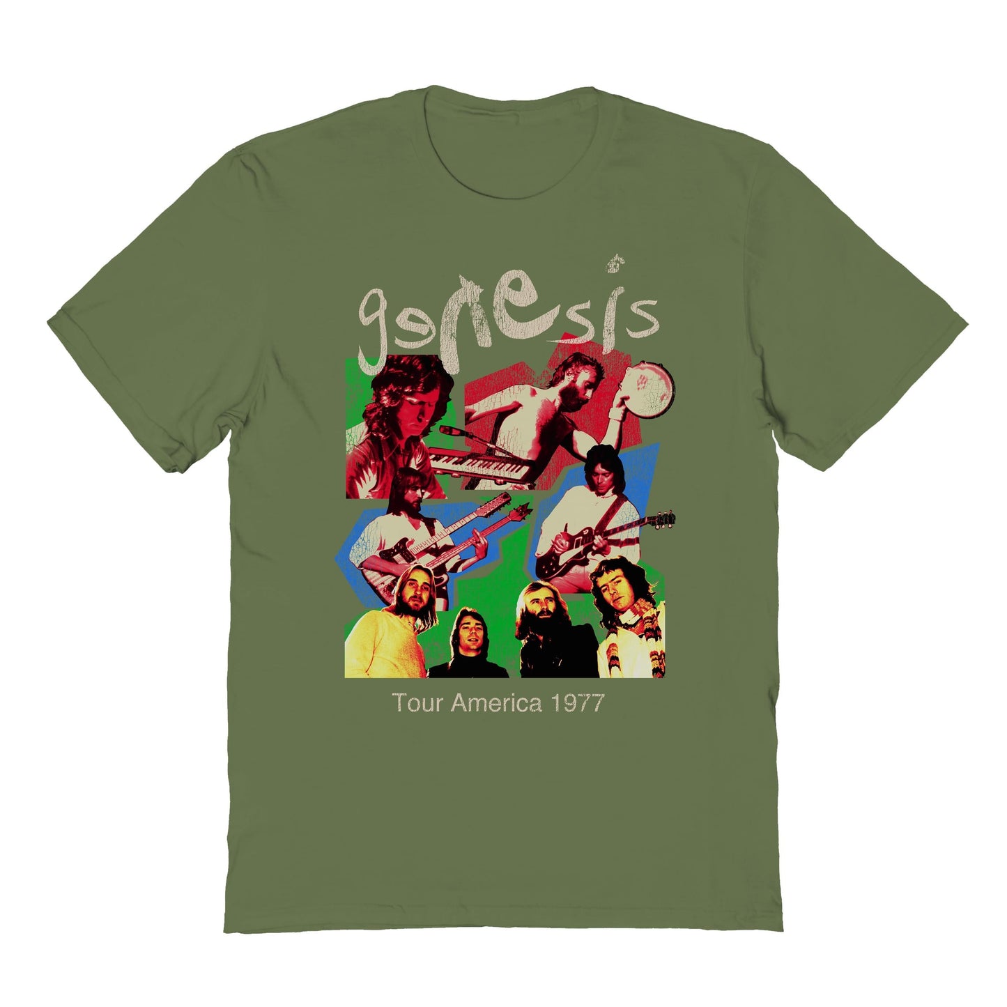 Genesis Tour 77 Mens T Shirt Military Green