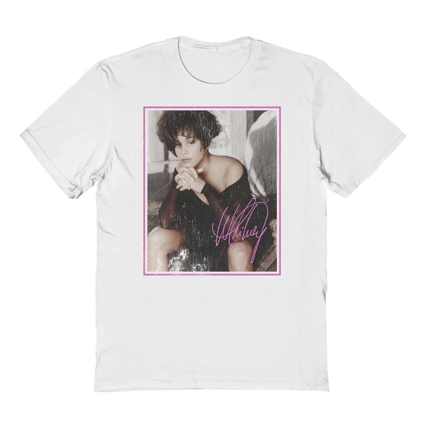 Whitney Houston Vintage Gaze Mens T Shirt White