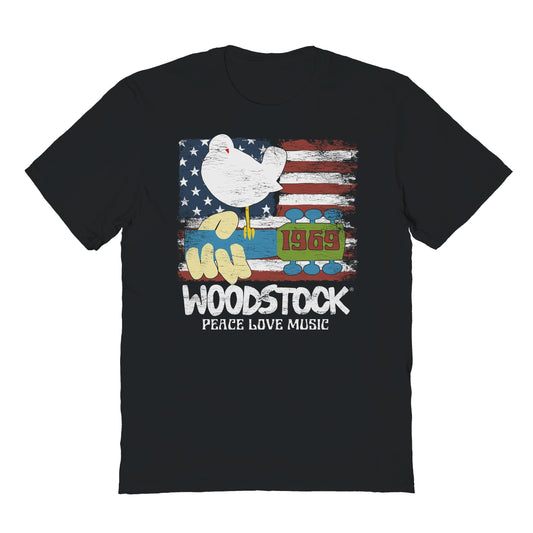 Woodstock Americana 1969 Mens T Shirt Black