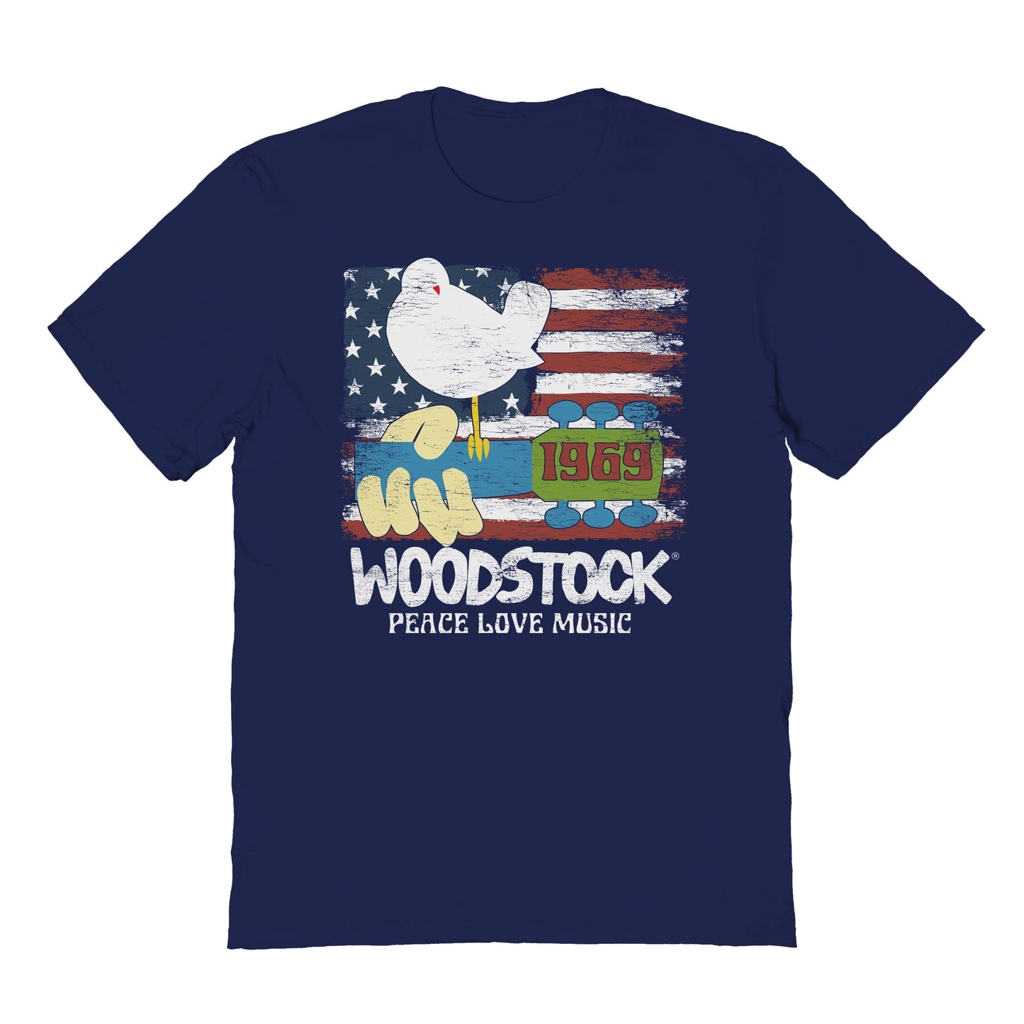 Woodstock Americana 69 Mens T Shirt Navy Blue