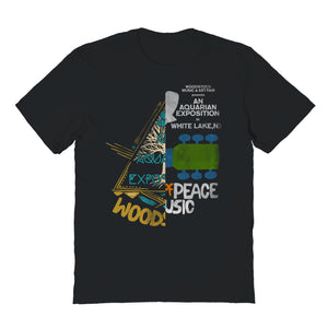 Woodstock Split Graphic Mens T Shirt Black