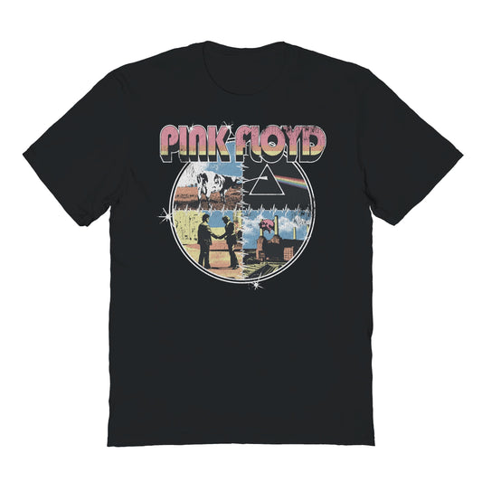 Pink Floyd Tricolor Albums Mens T Shirt Black