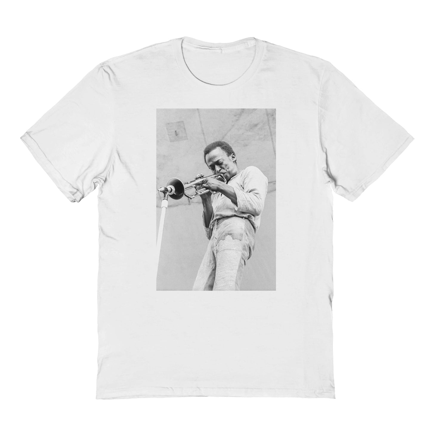 Miles Davis Black and White Photo Mens T Shirt White