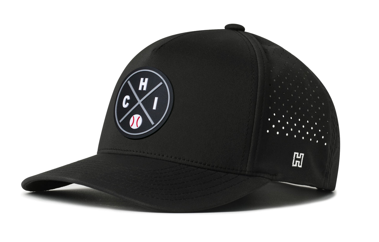 Chicago Baseball Performance 5-Panel Haka Hat  |   Black CHI X Flexfit® Snapback