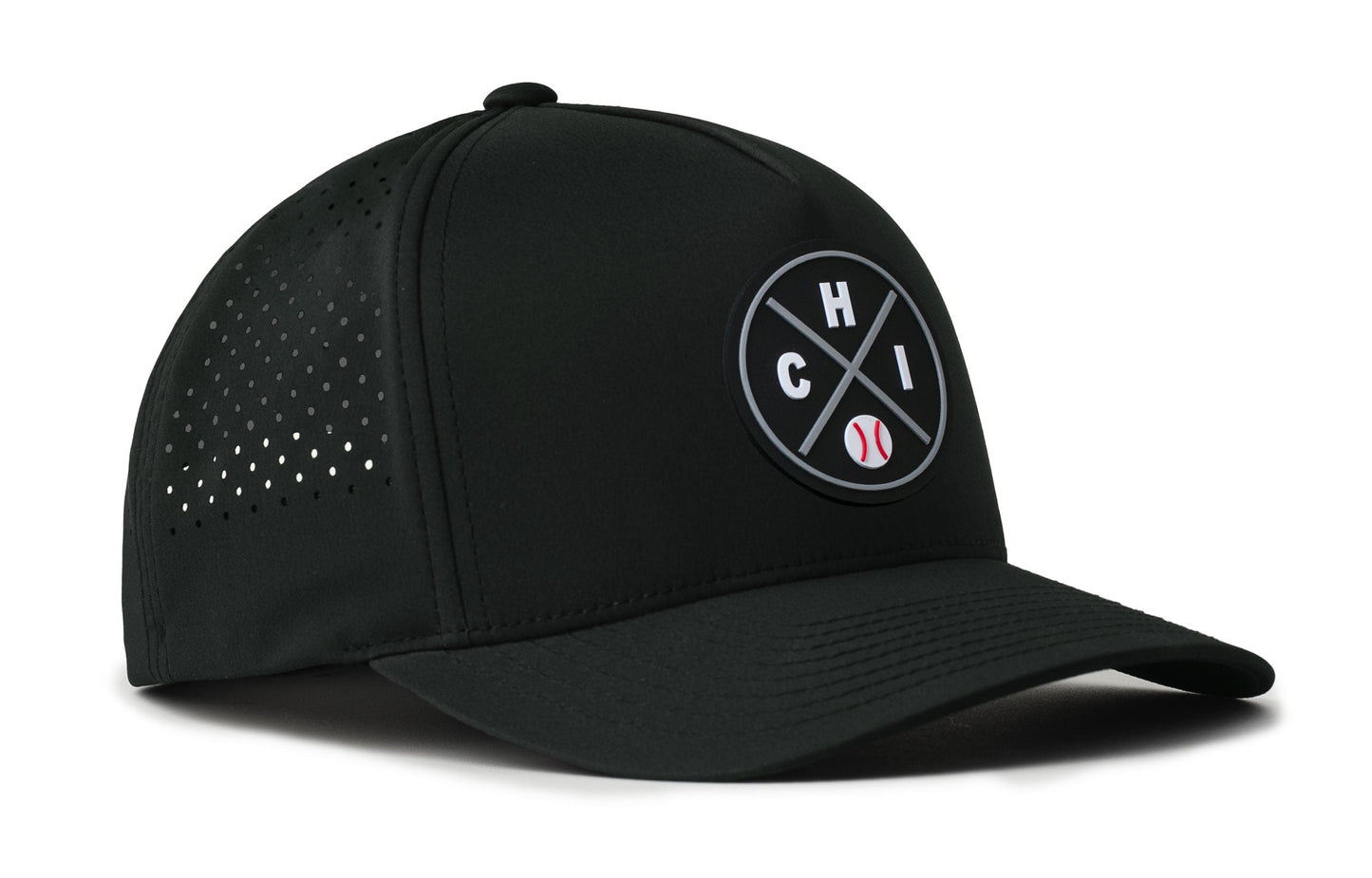 Chicago Baseball Performance 5-Panel Haka Hat  |   Black CHI X Flexfit® Snapback