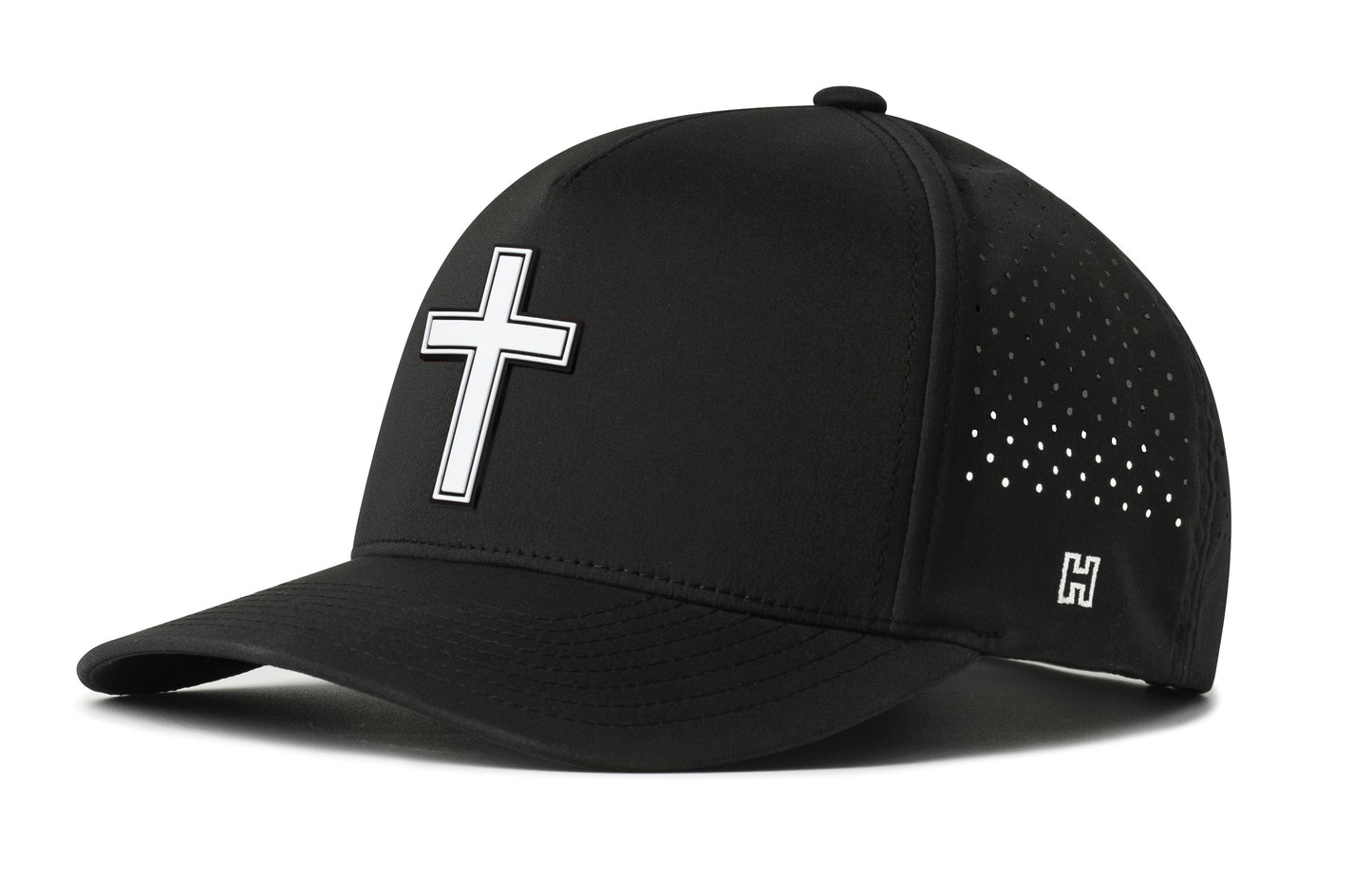Cross Performance 5-Panel Haka Hat  |  White PVC Christian Flexfit® Snapback