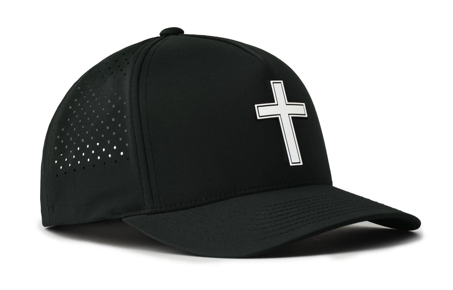 Cross Performance 5-Panel Haka Hat  |  White PVC Christian Flexfit® Snapback