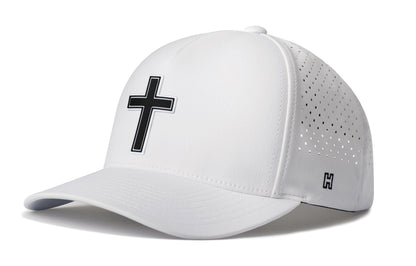 Cross Performance 5-Panel Haka Hat  |  Black PVC Christian Flexfit® Snapback