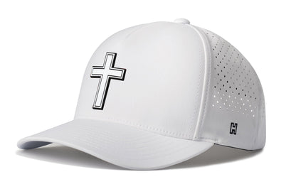 Cross Performance 5-Panel Haka Hat  |  White PVC Christian Flexfit® Snapback