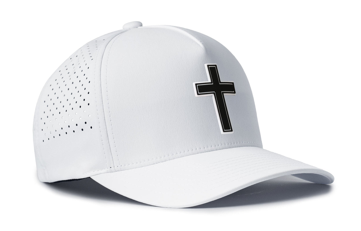 Cross Performance 5-Panel Haka Hat  |  Black PVC Christian Flexfit® Snapback