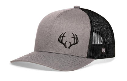 Buck Antler Trucker Hat  |  Gray-Black Buck Antler Snapback