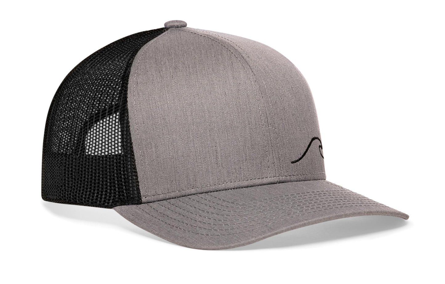 Wave Trucker Hat  |  Gray-Black Beach Snapback