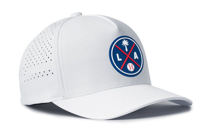 Los Angeles Baseball Performance 5-Panel Haka  Hat  |  Blue LA X Flexfit® Snapback