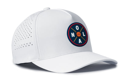 New Orleans Basketball Performance 5-Panel Haka Hat  |  NOLA X Flexfit® Snapback