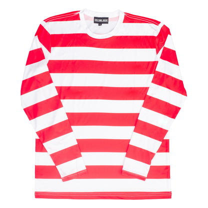 Halloween Costume Waldo Robber Striped Long Sleeve Shirt