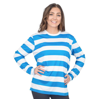 Halloween Costume Waldo Robber Striped Long Sleeve Shirt