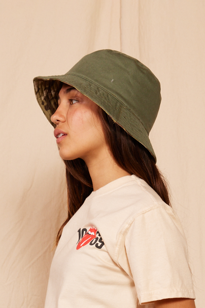 Vintage Reversible Army Bucket Hat