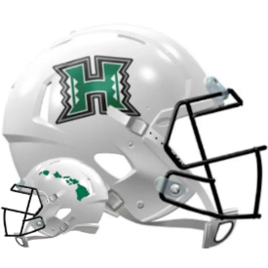 Hawaii Warriors Full Size Replica Speed Football Helmet White - NCAA