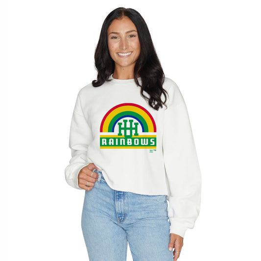 University of Hawaii Vintage Rainbow Womens Crewneck Officially Licensed