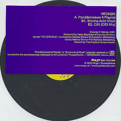HECKER - 2 Track 12inch [Vinyl] Vinyl Record
