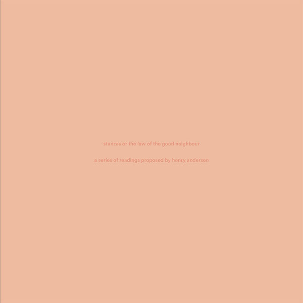 HENRY ANDERSEN - Stanzas Or The Law Of The Good Neighbour Vinyl Record