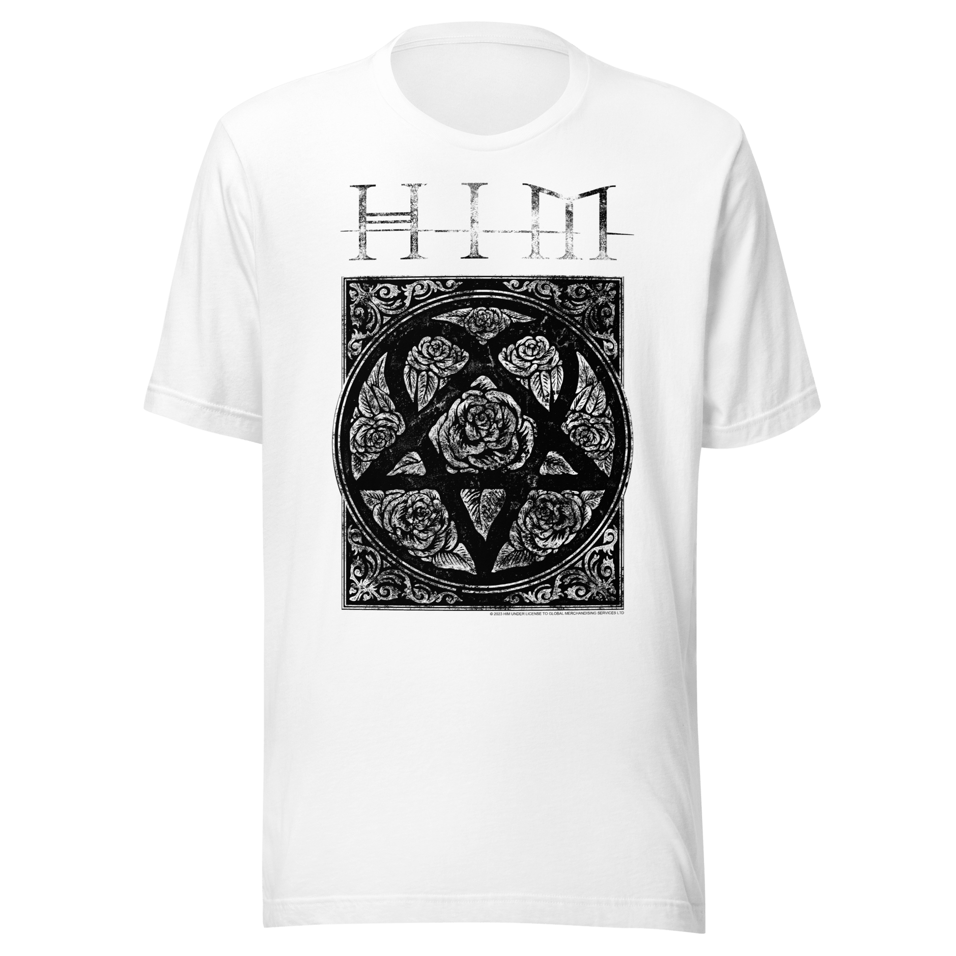HIM Chapel Jumbo Print Officially Licensed Mens T Shirt White