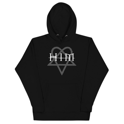 HIM Dark Heart Mens Officially Licensed Hoodie Black