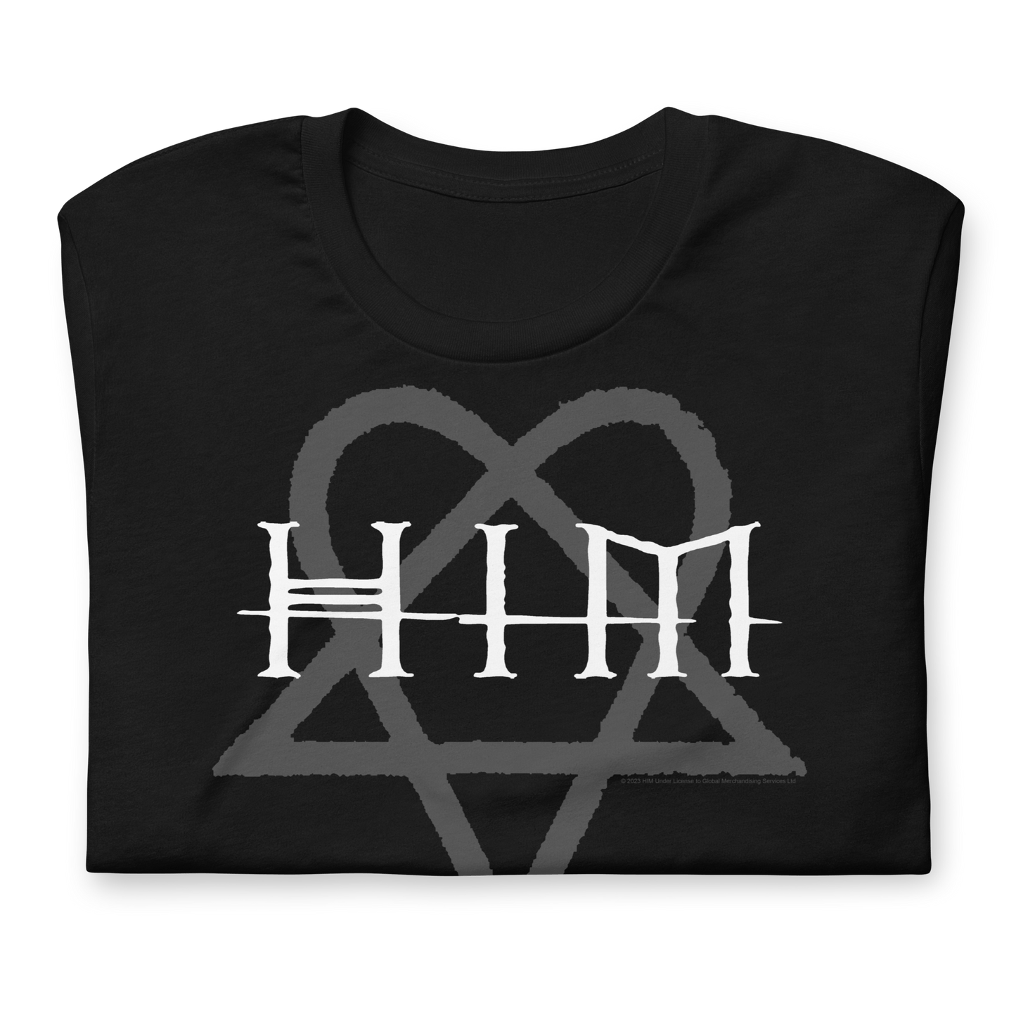 HIM Dark Heart Jumbo Print Officially Licensed Mens T Shirt Black