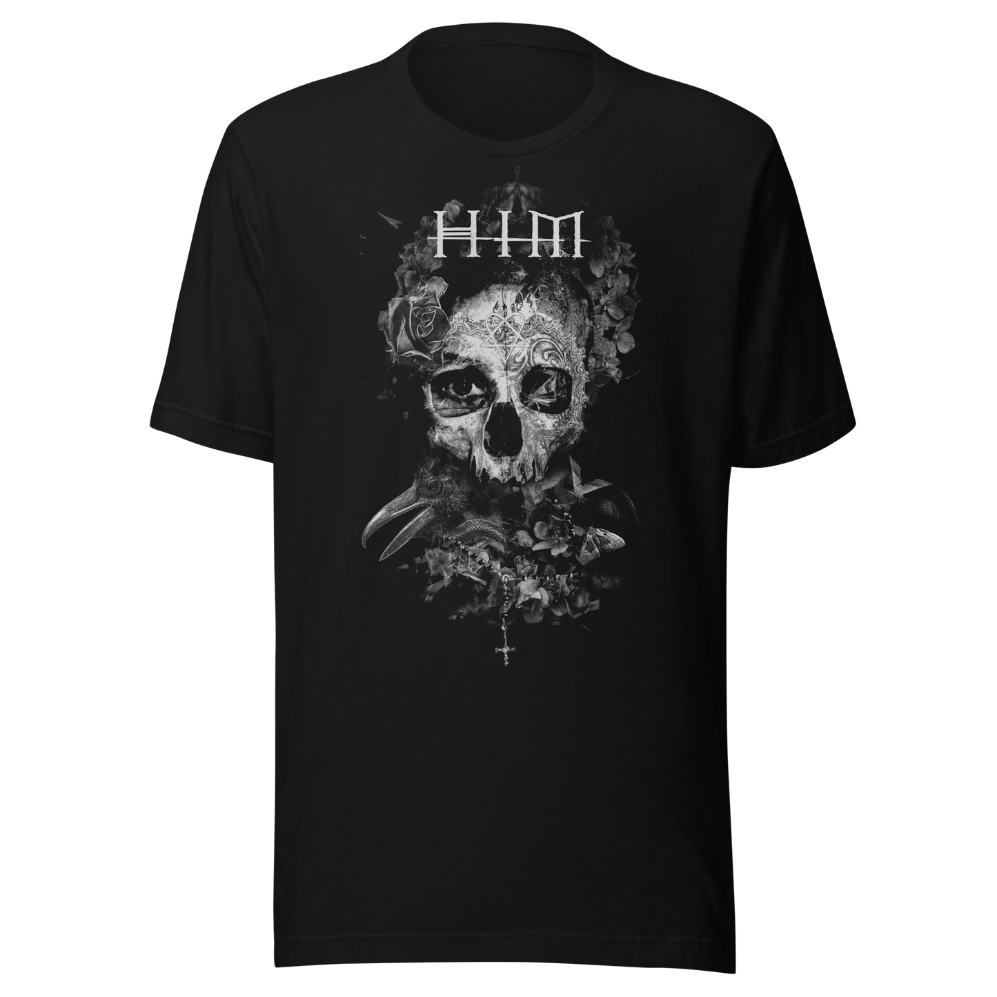 HIM - Dark Light Jumbo Print Officially Licensed Mens T Shirt Black