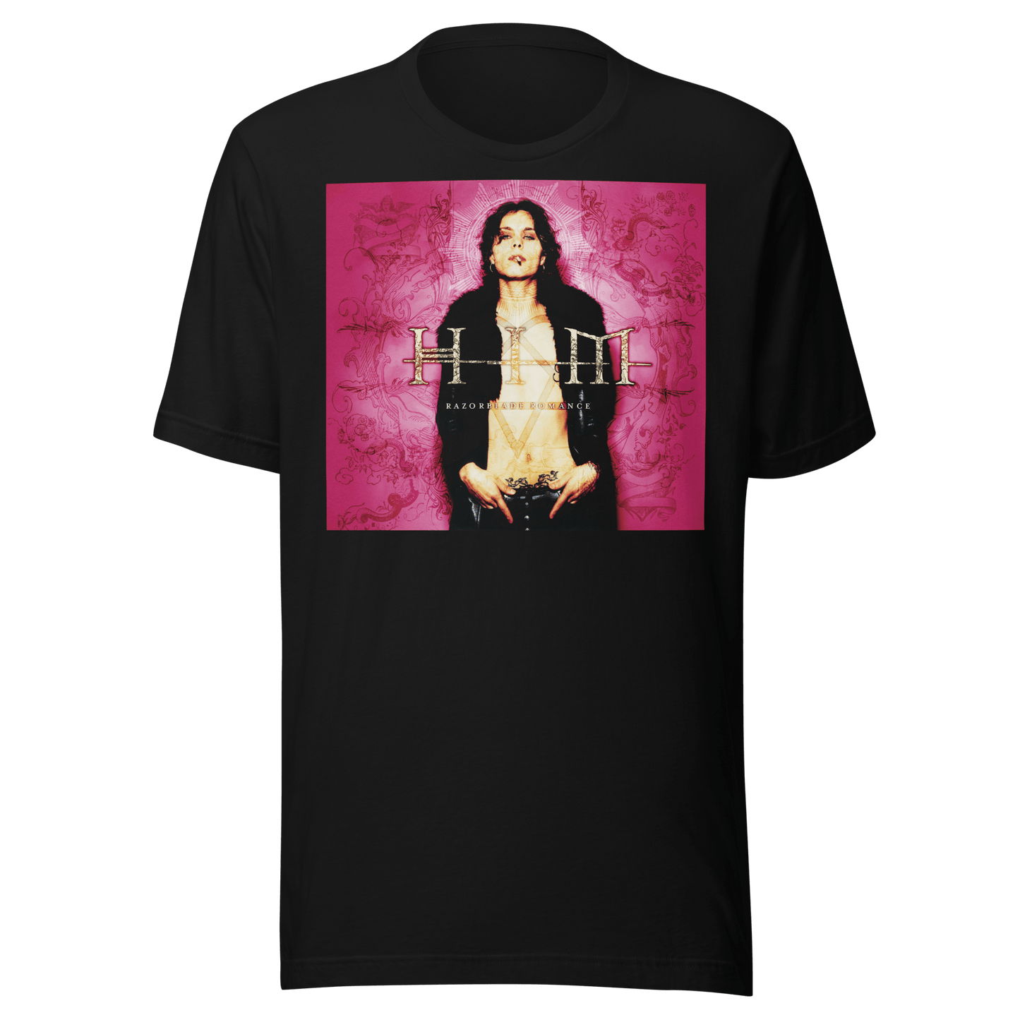 HIM Razorblade Romance Jumbo Print Officially Licensed Mens T Shirt Black