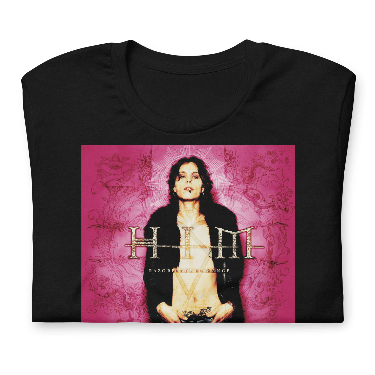 HIM Razorblade Romance Jumbo Print Officially Licensed Mens T Shirt Black