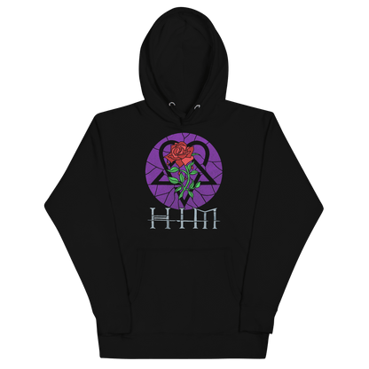 HIM Stained Glass Mens Officially Licensed Hoodie Black