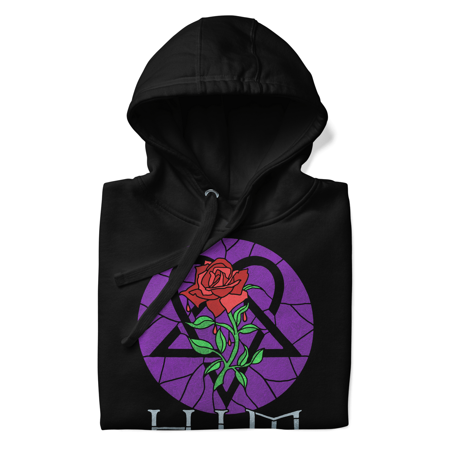 HIM Stained Glass Mens Officially Licensed Hoodie Black