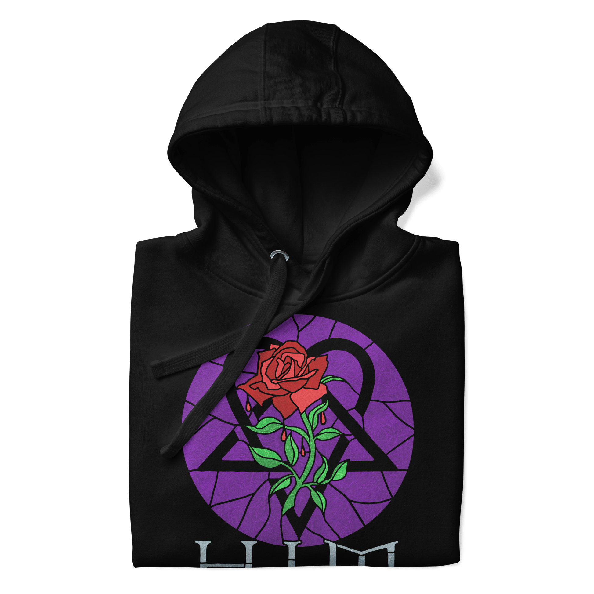 HIM Stained Glass Mens Officially Licensed Hoodie Black