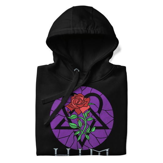 HIM Stained Glass Mens Officially Licensed Hoodie Black