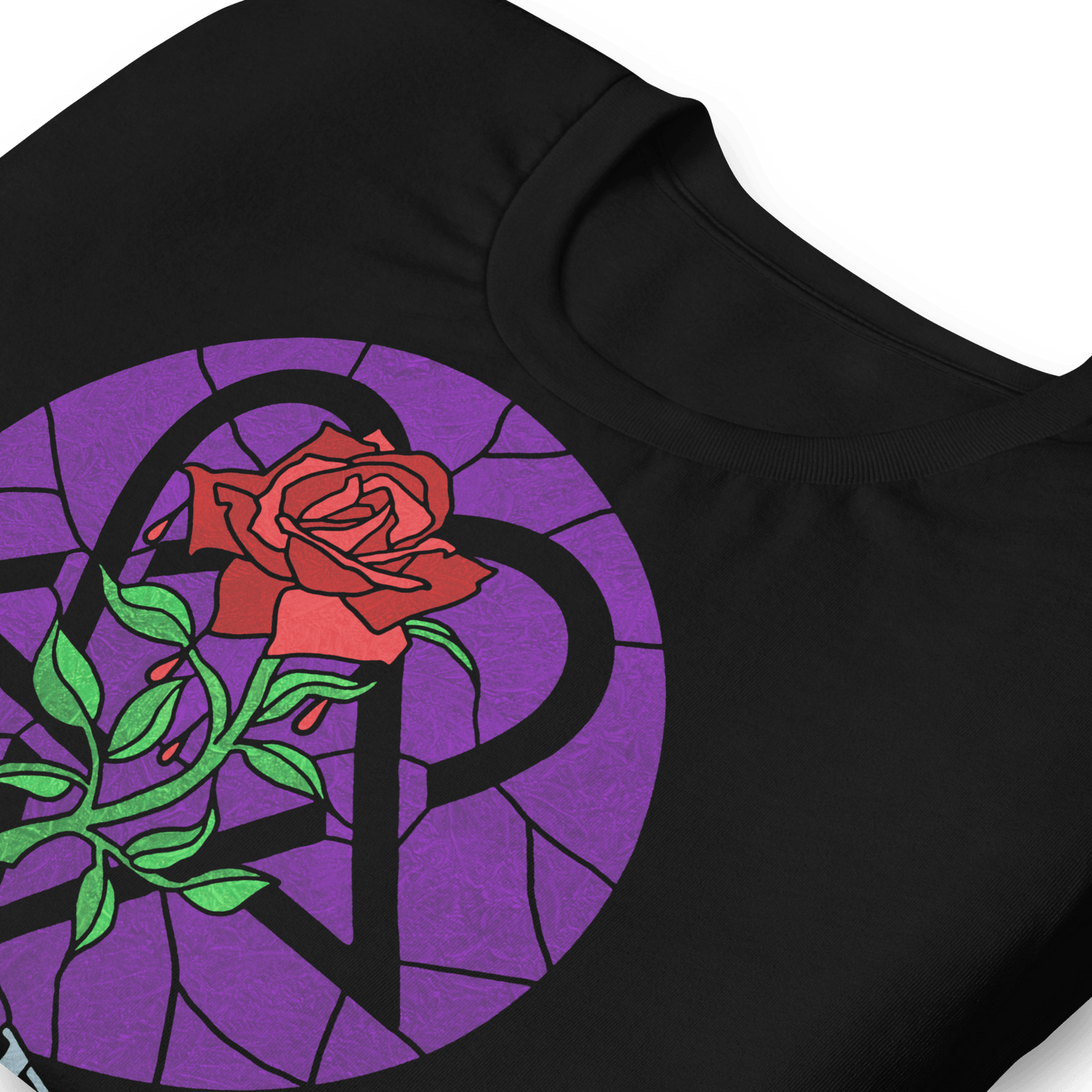 HIM Stained Glass Jumbo Print Officially Licensed Mens T Shirt Black